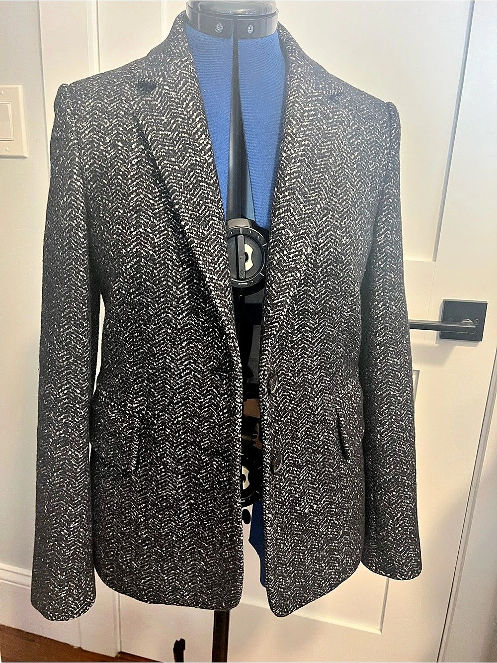 theory Herringbone Tweed Blazer Wool Blend Blazer Size 4